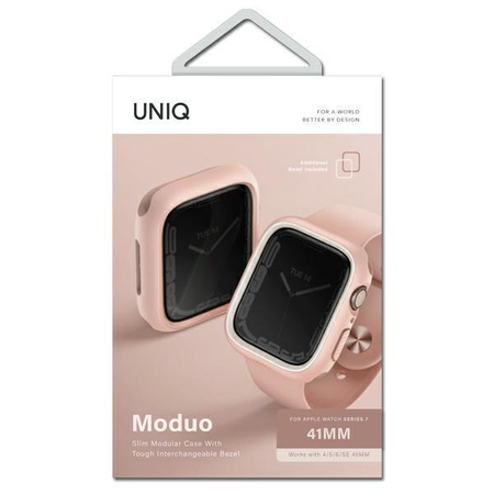 UNIQ etui Moduo Apple Watch Series 4/5/6/7/8/SE 40/41mm różowy-biały/blush-white