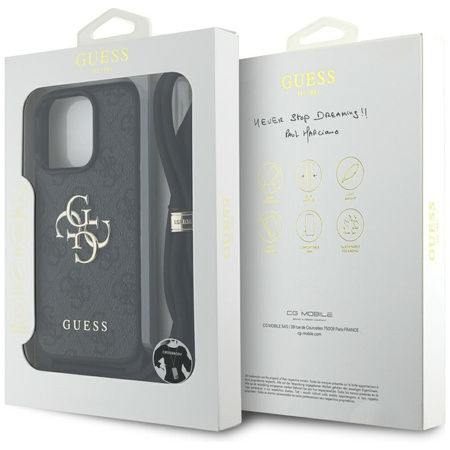 GUESS POKROWIEC TPU Z LOGO 4G DO IPHONE 16 PRO MAX ELEGANCKIE WYKOŃCZENIE