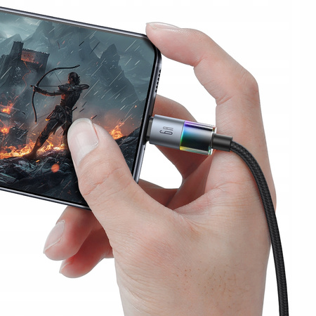 MCDODO KABEL USB-A USB-C SZYBKIE ŁADOWANIE USB TYP C 6A 100W 1M LED CZARNY