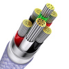 Baseus Flash Series Ⅱ kabel 3w1 do szybkiego ładowania USB-A do USB-C / Micro-USB / Lightning 66W 480Mb/s 1.2m fioletowy