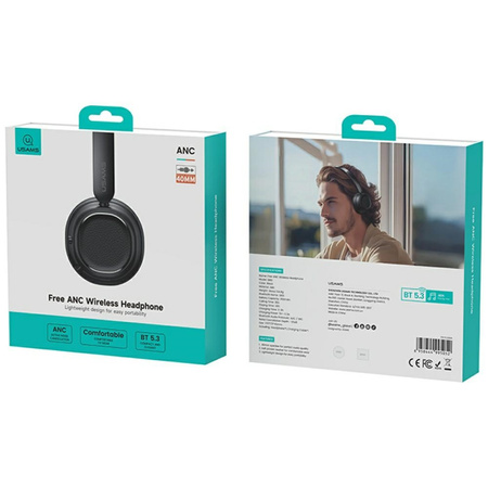 Słuchawki nauszne USAMS SR01 Bluetooth 5.3 ANC czarny