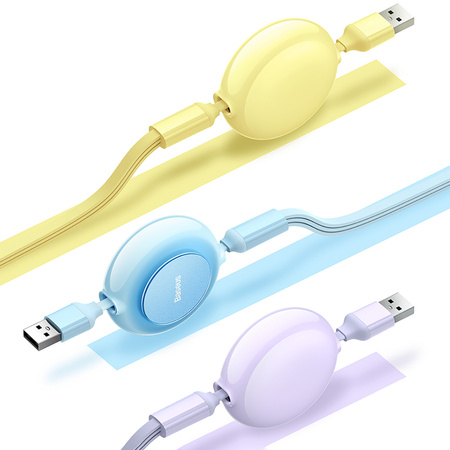 Baseus Bright Mirror 2 kabel przewód 3w1 USB Typ A - micro USB + Lightning + USB Typ C 3.5A 1.1m błękitny (CAMJ010017)