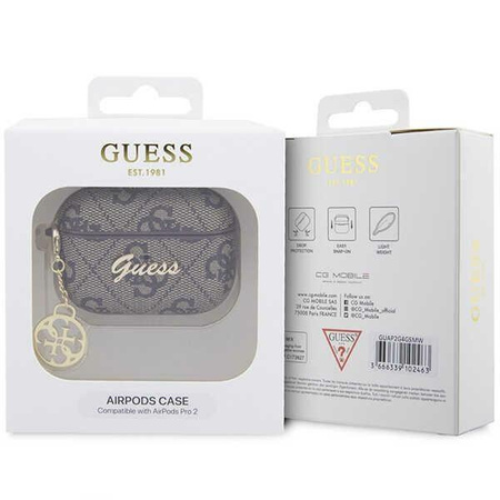 Etui Guess GUAP2G4GSMW na AirPods Pro 2 cover - brązowe 4G Charm Collection