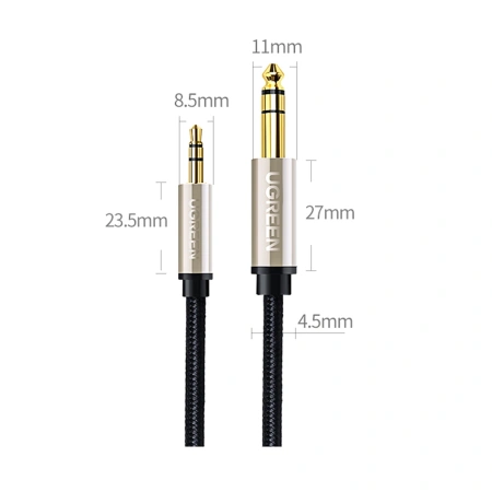 UGREEN KABEL AUDIO MINI JACK 3,5MM DO JACK 6,35MM 2M DO GITARY AKUSTYCZNEJ