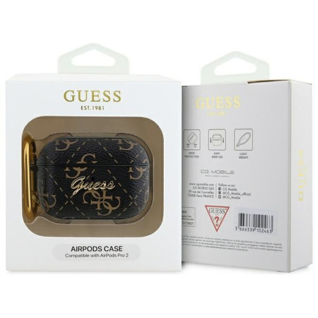 GUESS ETUI COVER DO AIRPODS PRO 2 2022 2023 4G HOOK CZARNY