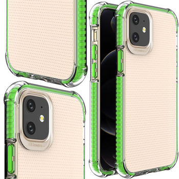 Spring Armor żelowy elastyczny pancerny pokrowiec z kolorową ramką do iPhone 12 mini zielony