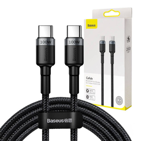 BASEUS KABEL USB-C DO USB-C 100W QC 3.0 PD 2.0 DO TELEFONU LAPTOPA 2M