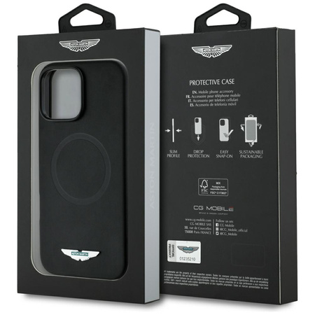 Etui Aston Martin HC FW Logo do iPhone 16 Pro Max MagSafe czarny