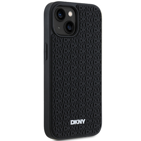 DKNY ETUI HARDCASE DO IPHONE 15 14 13 Z 3D RUBBER REPEAT PATTERN OCHRONNE