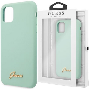 Guess GUHCN65LSLMGG iPhone 11 Pro Max zielony/green hard case Silicone Vintage Gold Logo