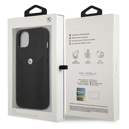 Etui BMW BMHCP13SRSPPK iPhone 13 mini 5,4" czarny/black hardcase Leather Curve Perforate