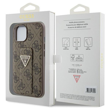 GUESS CASE DO IPHONE 15 14 13 6.1 HARDCASE GRIP STAND 4G Z TRIANGLE STRASS