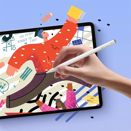 Rysik z aktywną końcówką Baseus Smooth Writing 2 Overseas Edition do iPad z kablem USB-C i wymienną końcówką - biały