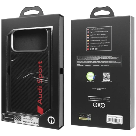 AUDI ETUI CARBON FIBER DO IPHONE 17 PRO MAX MAGSAFE Z OCHRONĄ