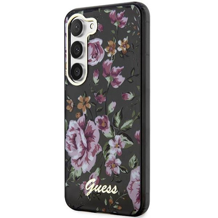 Etui Guess GUHCS23MHCFWSK S23+ S916 - czarne Flower Collection