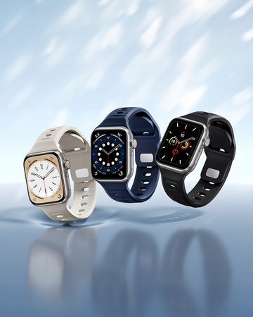 INNOSTYLE PASEK DO ZEGARKA SMARTWATCH 42 44 45 46 49 MM SILIKONOWY CZARNY