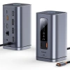 Stacja dokująca Baseus Spacemate RD1 hub 11w1 USB-C - 2xHDMI 4K@60Hz 2xDP 4K@60Hz 2xUSB-A 10Gb/s USB-C 10Gb/s RJ45 USB-A 480Mb/s USB-C PD mini jack 3.5mm ładowarka EU - szara