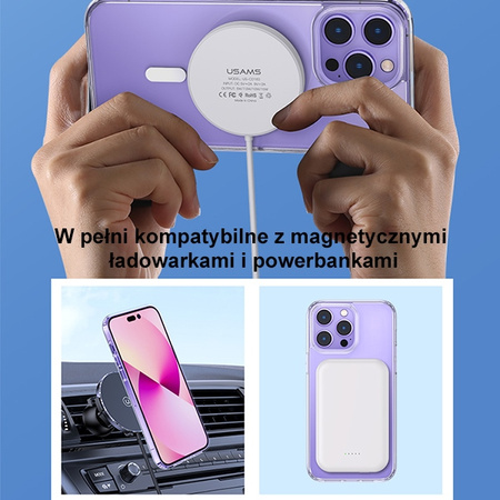 USAMS ETUI ICE MAGNET DO IPHONE 14 PLUS 15 PLUS 6,7 WODOODPORNE MAGNETYCZNE