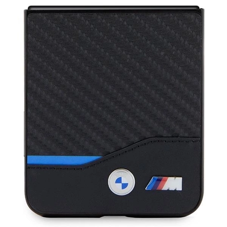 Etui BMW Leather Carbon do Samsung Galaxy Z Flip 5 - czarne