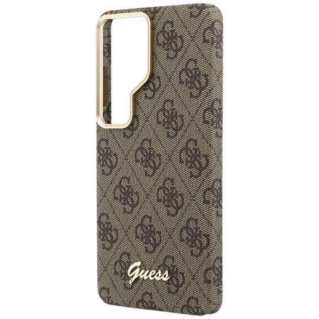 Etui Guess 4G Script MagSafe do Samsung  Galaxy S26 Ultra brązowy
