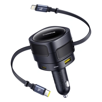 BASEUS ŁADOWARKA SAMOCHODOWA 90W 2X USB-C DO TELEFONÓW Z KABLEM USB-C