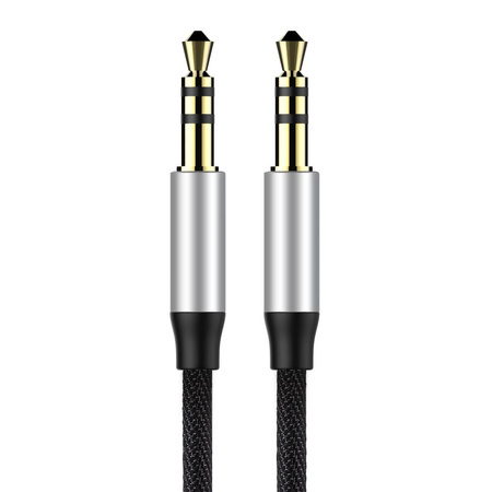 Baseus Yiven M30 kabel audio stereo AUX 3,5 mm męski mini jack 1m srebrno-czarny (CAM30-BS1)