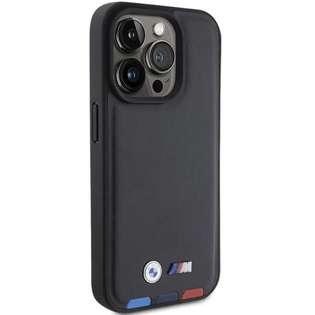 Etui BMW Leather Stamp Tricolor do iPhone 15 Pro - czarne