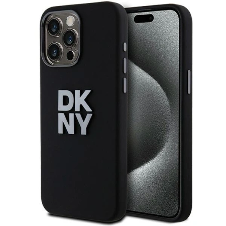 DKNY POKROWIEC DO IPHONE 15 PRO MAX 6.7 LIQUID SILICONE Z LOGO METALOWYM