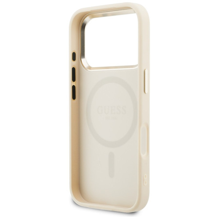 Etui Guess Perforated 4G MagSafe do iPhone 17 Pro Max beżowy