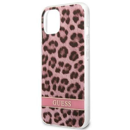 Guess GUHCP13SHSLEOP iPhone 13 mini 5,4" różowy/pink hardcase Leopard