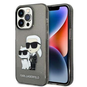 Karl Lagerfeld KLHCP14LHNKCTGK iPhone 14 Pro 6,1" czarny/black hardcase Gliter Karl&Choupette