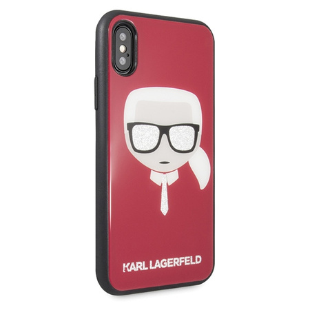 KARL LAGERFELD ETUI HARDCASE DO IPHONE X XS ICONIC GLITTER KARLS HEAD