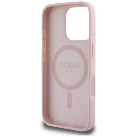 GUESS ETUI POKROWIEC MAGNETYCZNY DO MAGSAFE IPHONE 16 PRO GRAINED HOT STAMP