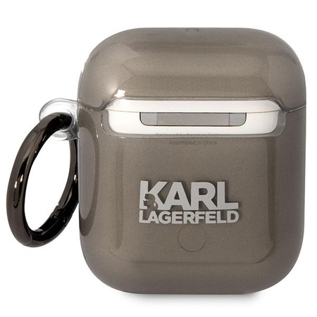 Etui Karl Lagerfeld KLA2HNIKTCK na AirPods 1/2 - czarne Karl's Head