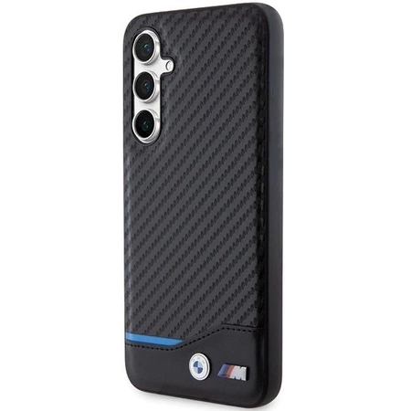 Etui BMW Leather Carbon na Samsung Galaxy S23 FE - czarne