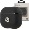 BMW BMA3SSLBK AirPods 3 cover czarny/black Geniune Leather Silver Logo