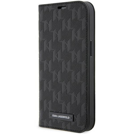 Etui Karl Lagerfeld KLBKP14XSAKLHPK na iPhone 14 Pro Max 6.7" bookcase - czarne Saffiano Monogram