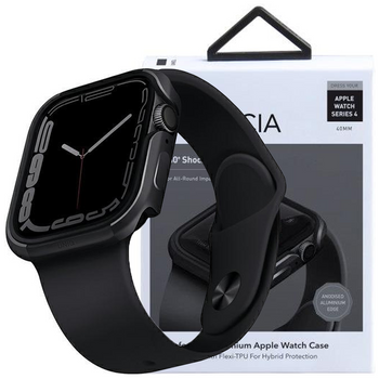UNIQ etui Valencia Apple Watch Series 4/5/6/7/8/SE 40/41mm. grafitowy/graphite