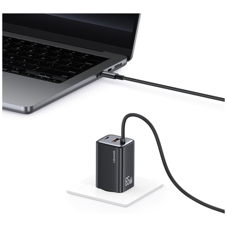 USAMS ŁADOWARKA 65W JC SERIES CC266 FAST CHARGER 2xUSB-C 1xUSB-A DO SAMSUNG