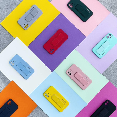 Wozinsky Kickstand Case silikonowe etui z podstawką etui Samsung Galaxy A22 4G różowe