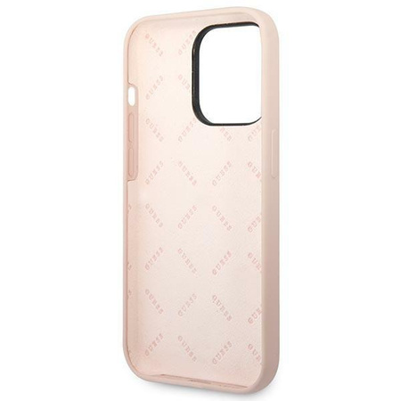 Guess GUHCP14XSLTGP iPhone 14 Pro Max 6,7" różowy/pink hardcase Silicone Triangle