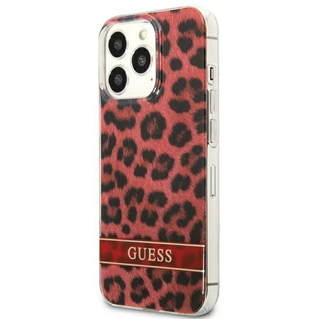 Guess GUHCP13LHSLEOR iPhone 13 Pro / 13 6,1" czerwony/red hardcase Leopard