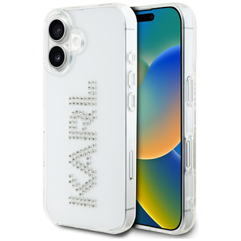 KARL LAGERFELD ETUI IML RHINESTONES LOGO DO IPHONE 16 PRZEZROCZYSTE DESIGN