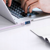 MCDODO KABEL USB-C KĄTOWY SZYBKIE ŁADOWANIE USB TYP C 3A 65W NIEBIESKI 2M