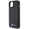 Etui BMW Leather Stamp Tricolor do iPhone 15 Plus - czarne