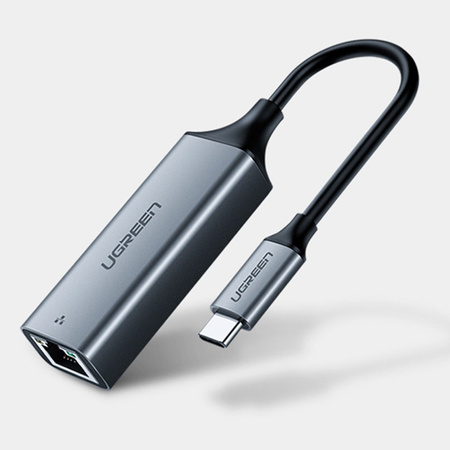 Ugreen zewnętrzna karta sieciowa  RJ45 - USB Typ C (1000 Mbps/ 1 Gbps )Gigabit Ethernet szary (CM199)