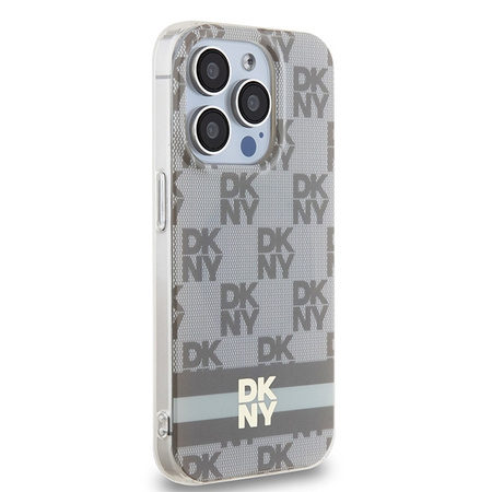 DKNY ETUI HARDCASE DO IPHONE 15 PRO DO MAGSAFE IML CHECKERED MONO PATTERN