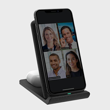 Etui Uniq Ład. indukcyjna Vertex Duo 2in1 15W Fast charge - szare