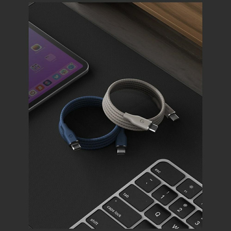 Kabel Energea Helix 60 USB-C do USB-C magnetyczny 480Mbps 60W 1.5m różowy