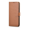 iCarer Haitang Leather Wallet Case skórzane etui do Samsung Galaxy S22+ (S22 Plus) portfel obudowa pokrowiec brązowy (AKSM05BN)